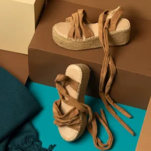 Versatile Wedge Sandals – Brown, Size 8, Cork Heel