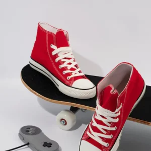 Urban Sneakers – Red, Size 9, Breathable Mesh Fabric